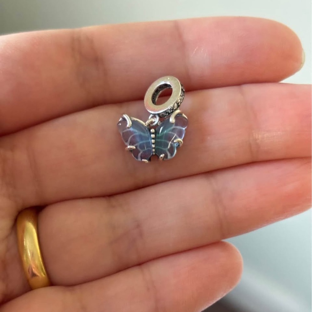 Pandora blue butterfly dangle charm